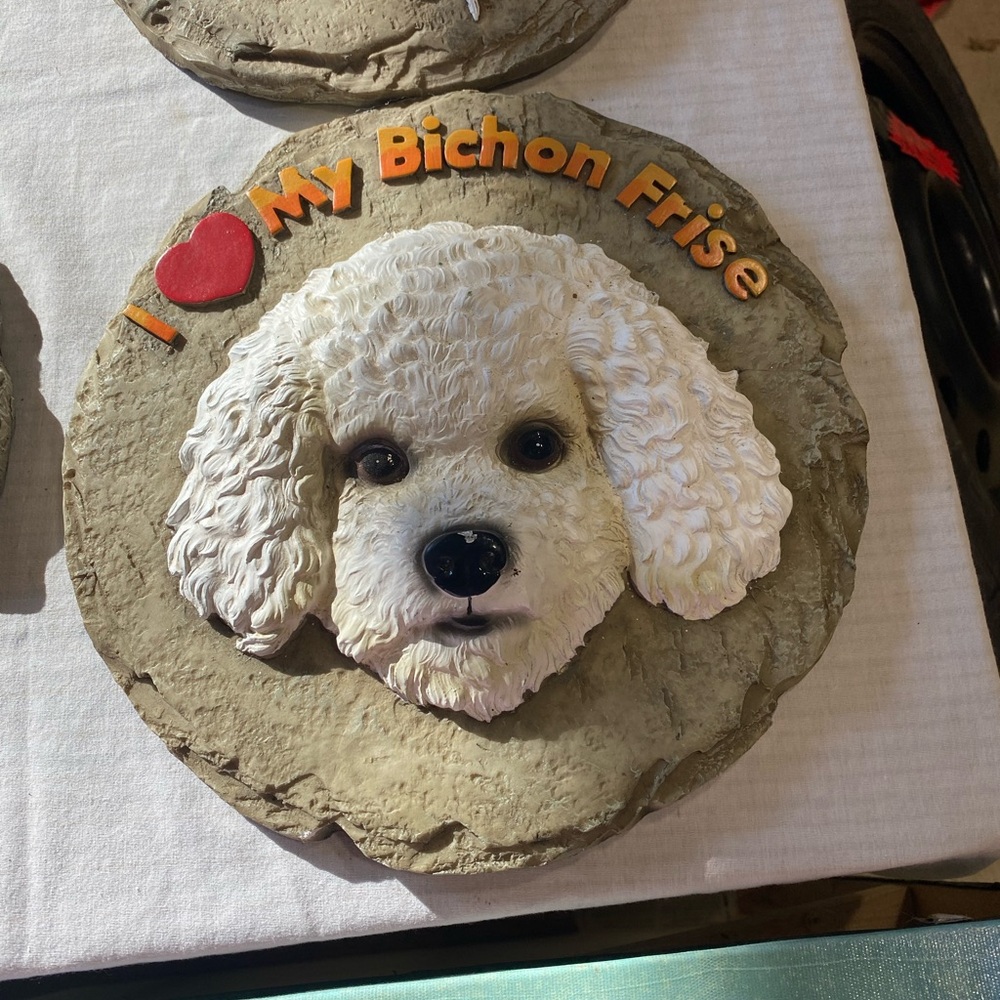 I Love My Bichon Frise Wall Plaque or Stepping Stone, New ￼￼￼